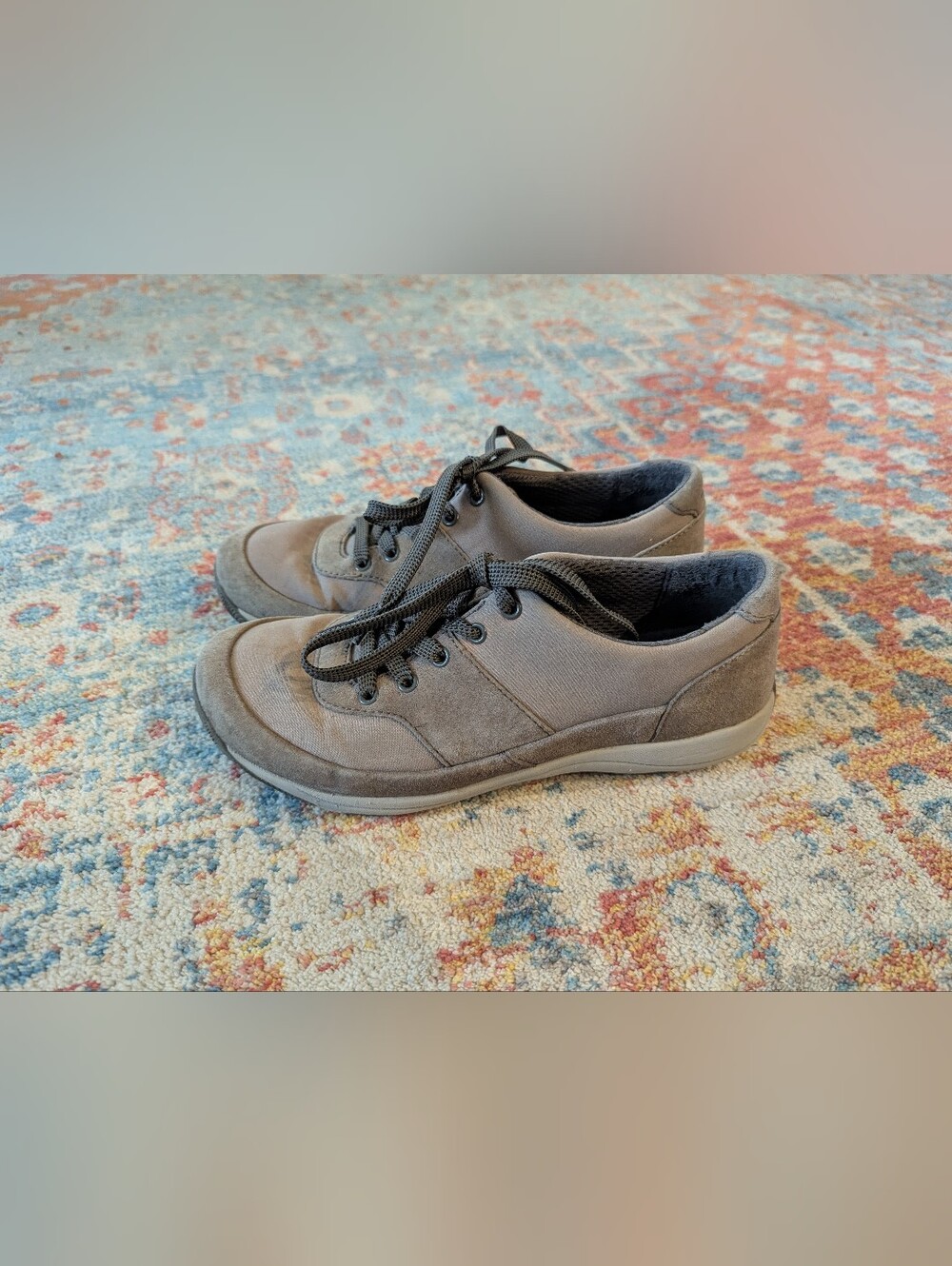 Dansko Size 38 Womens 7.5/8 Hayden Lace Up Sneakers Grey Brown Leather Low Top